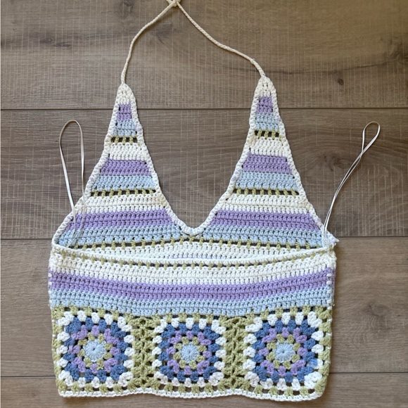 Pretty Garbage Multicolor Crochet Halter Top - Picture 6 of 6